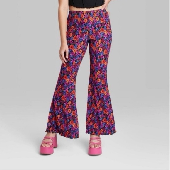 Target Pants - Target Floral Wide Leg Pants - Multicolor
